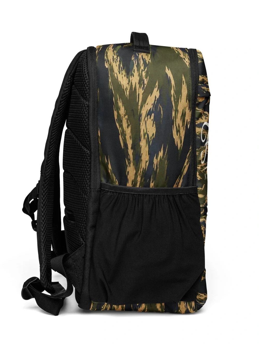 Camouflage Tiger-Stripe Fear None Backpack in Green & Black